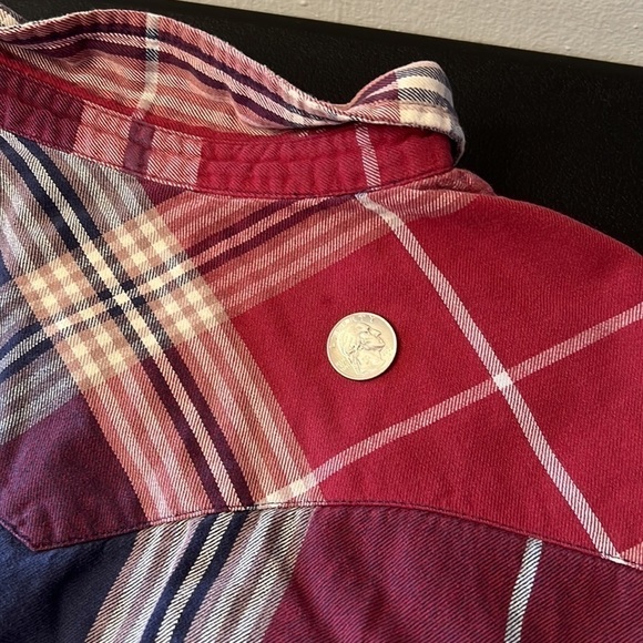 Levis Red White and Blue Pearl Snap Long Sleeve Button Down SZ Large - Picture 5 of 8